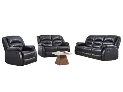 Porter Manual Recliner Sofa Set Black
