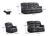 Porter Manual Recliner Sofa Set Black