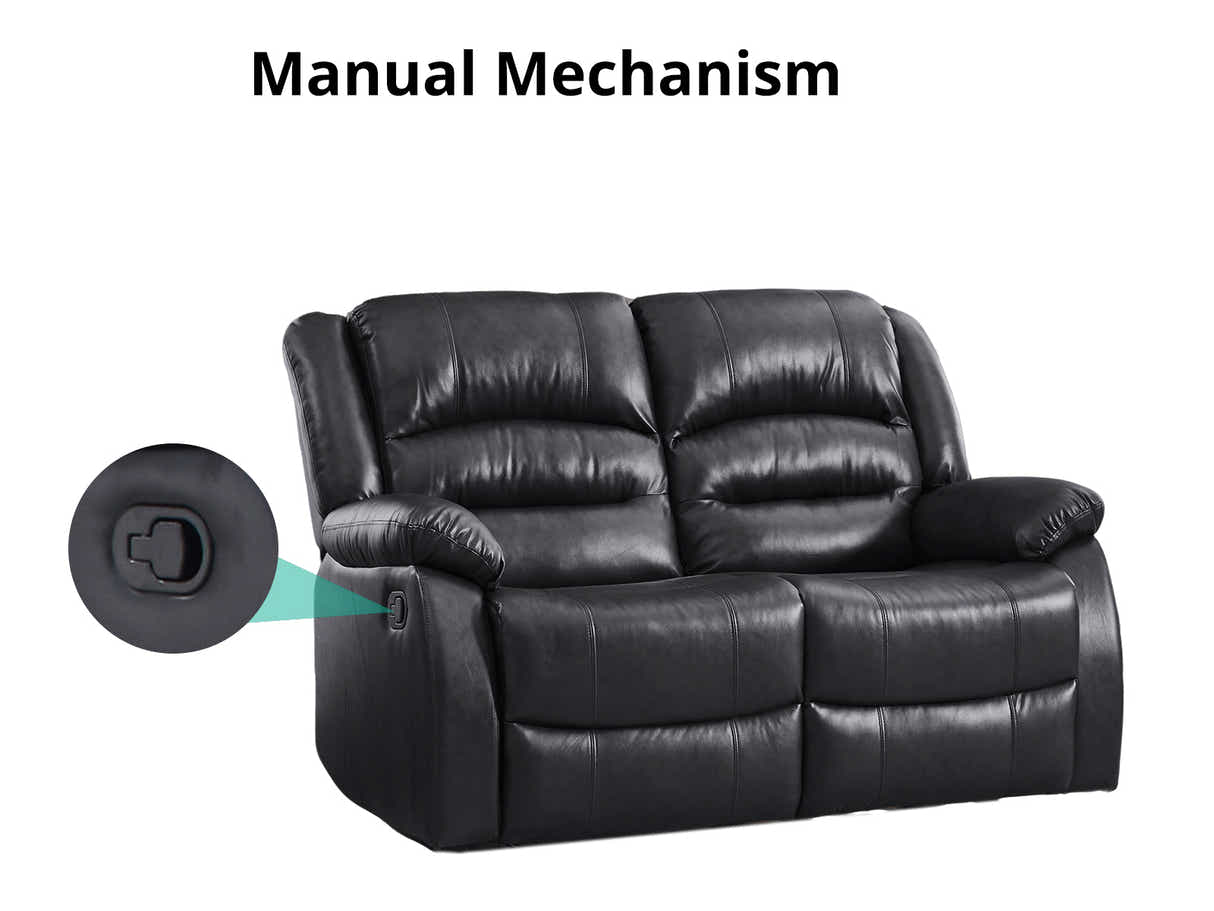 Porter Manual Recliner Sofa Set - Black