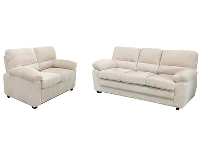 Lincole Corduroy 2-Piece Sofa Set - Beige
