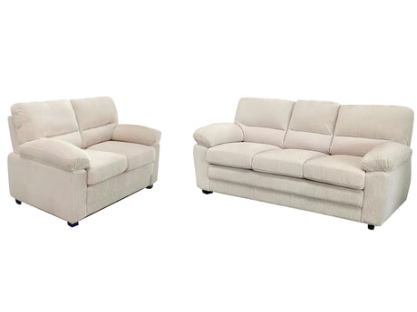 Lincole Corduroy Sofa Set Beige