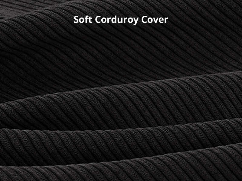 Lincole Corduroy 2-Piece Sofa Set - Black