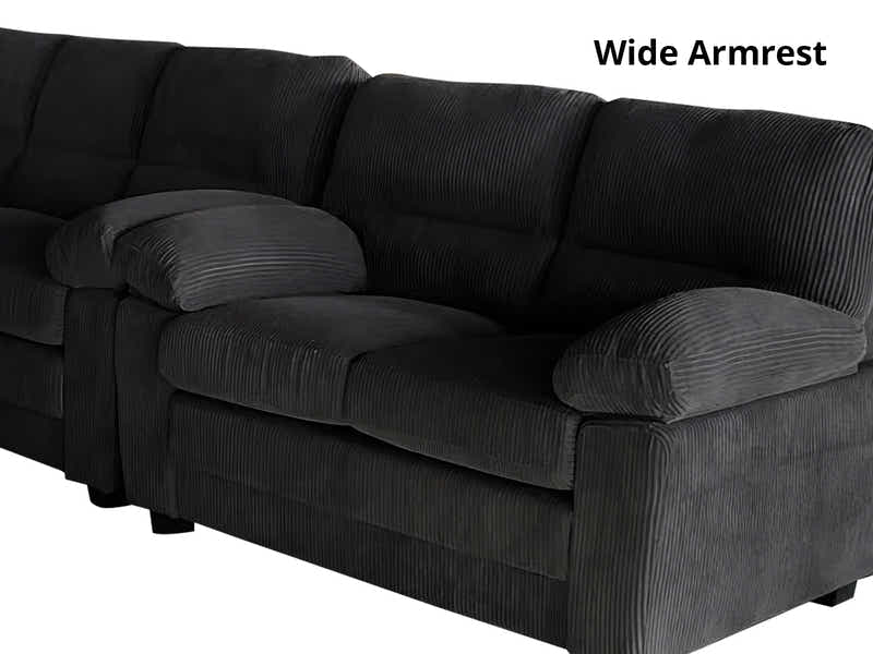 Lincole Corduroy 2-Piece Sofa Set - Black