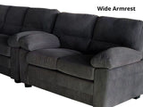 Lincole Corduroy 2-Piece Sofa Set - Dark Grey