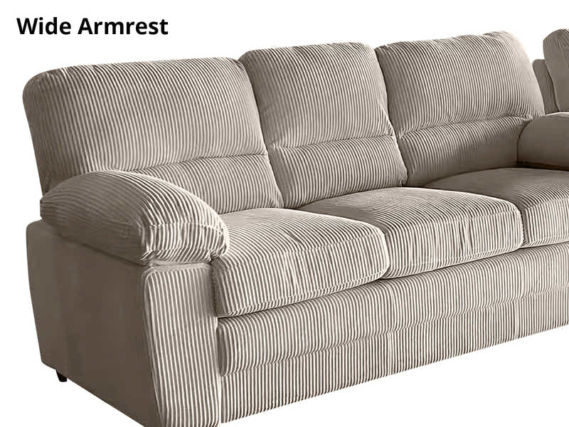 T Lincole Corduroy Sofa Set Khaki