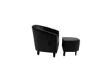 DS Cambia Tub Chair with Ottoman Velvet - Black