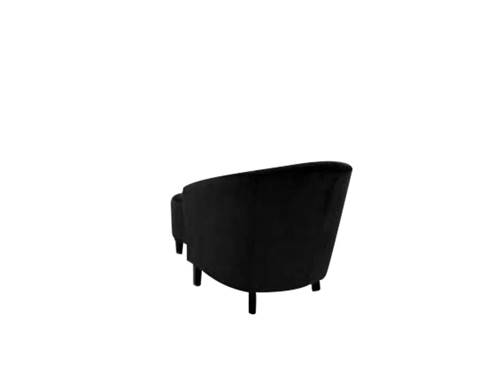 DS Cambia Tub Chair with Ottoman Velvet - Black