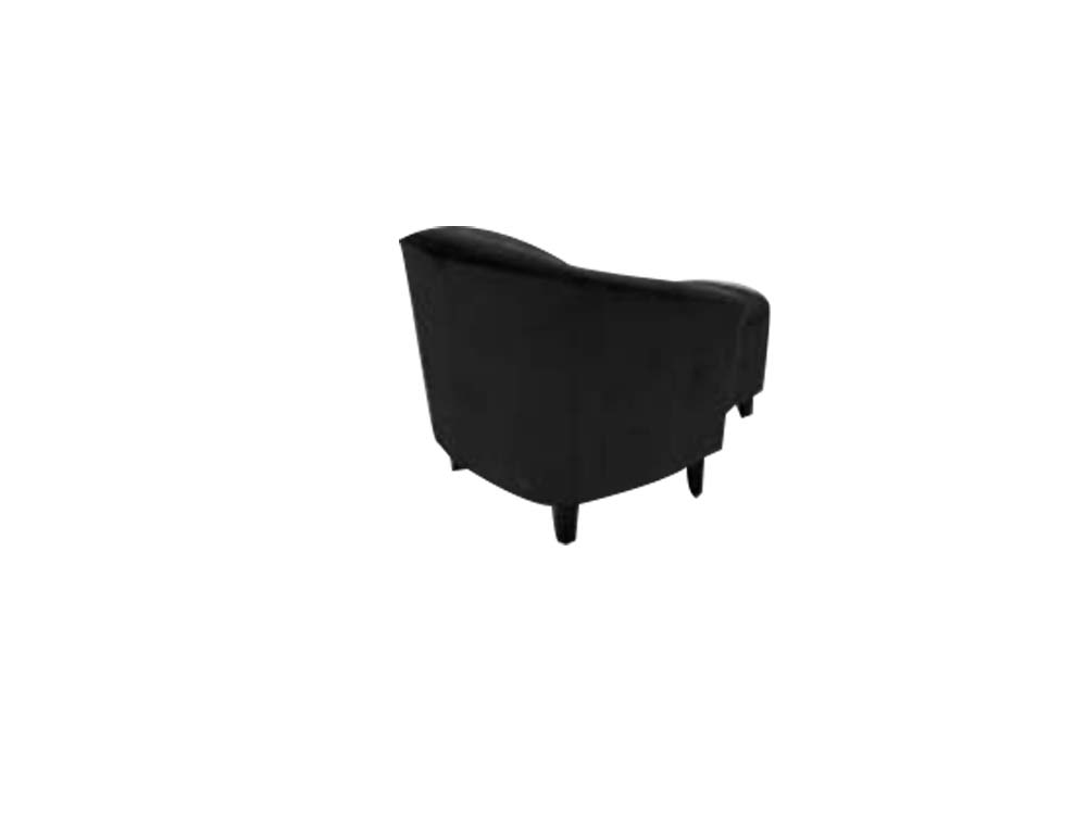 DS Cambia Tub Chair with Ottoman Velvet - Black