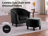 DS Cambia Tub Chair with Ottoman Velvet Black