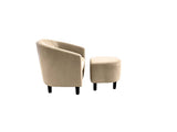 DS Cambia Tub Chair with Ottoman Velvet - Light Brown