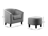 DS Tub Chair with Ottoman Velvet Dark Grey