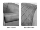 DS Tub Chair with Ottoman Velvet Dark Grey
