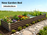 Galvanized Steel Garden Bed 240x60x30 cm