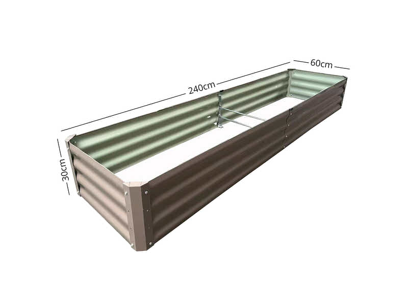 Galvanized Steel Garden Bed 240x60x30 cm