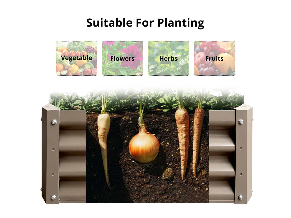 DS Galvanized Steel Garden Bed 240x60x30 cm