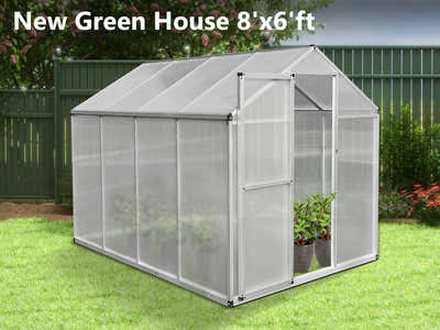 Polycarbonate Greenhouse 6ft x 8ft