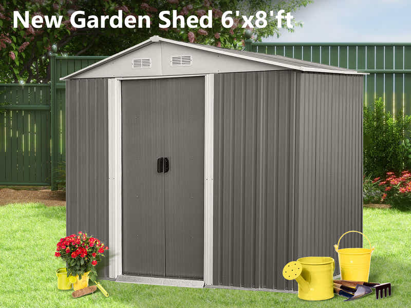 Galvanized Steel Garden Shed 6ft x 8ft