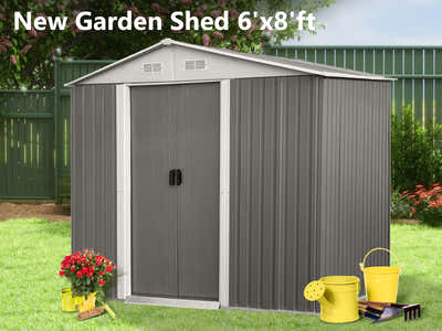 Galvanized Steel Garden Shed 6ft x 8ft