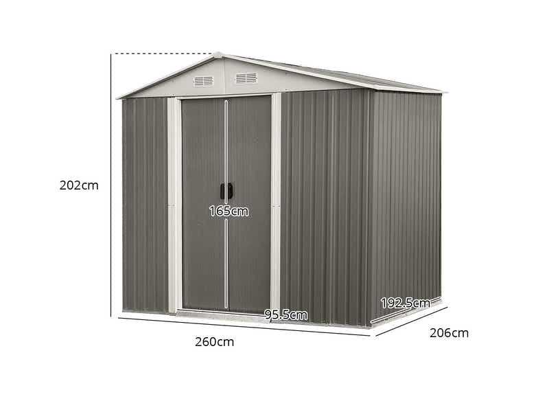 Galvanized Steel Garden Shed 6ft x 8ft