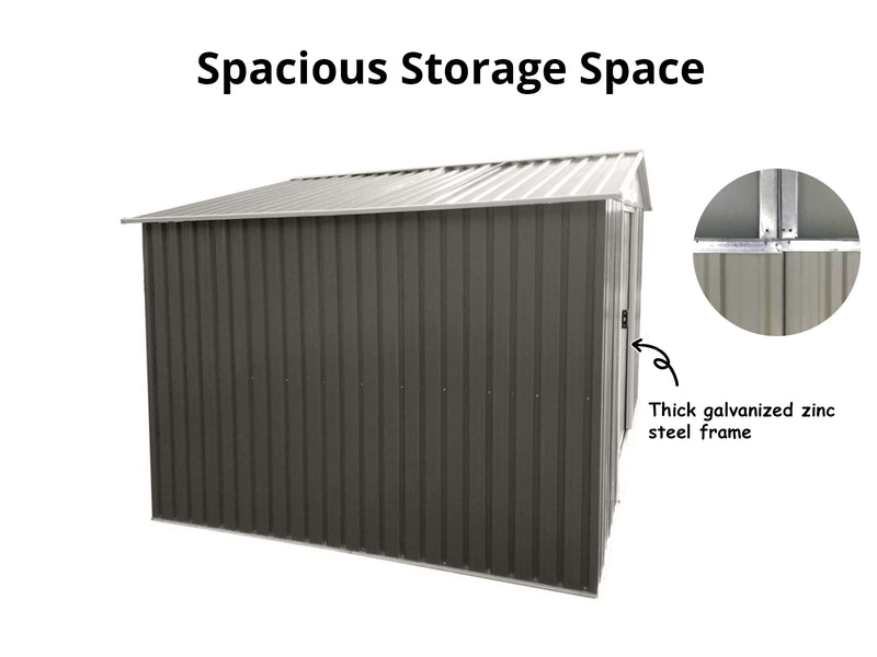 Galvanized Steel Garden Shed 6ft x 8ft