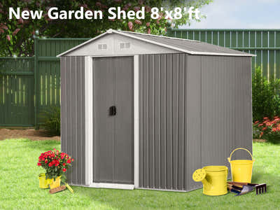 Galvanized Steel Garden Shed 8ft x 8ft