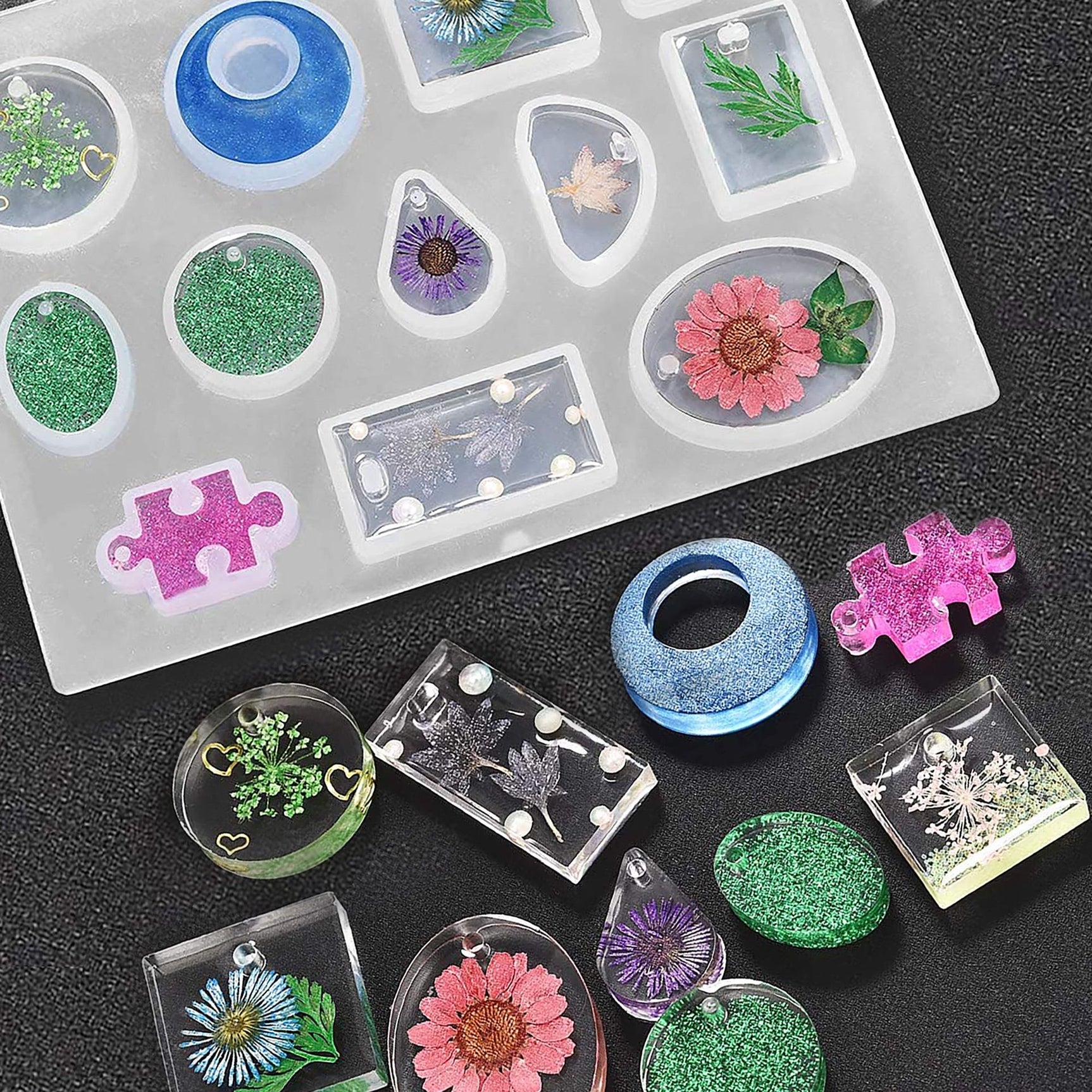 DS BS 148Pcs Epoxy Resin Molds Jewelry Making Kit