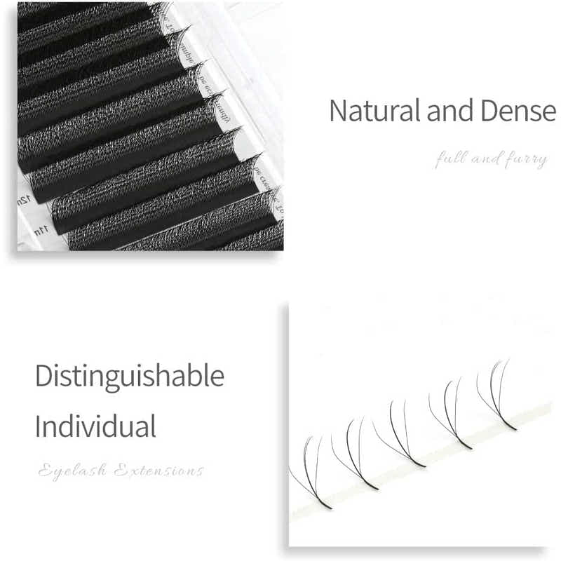 DS BS W Lashes Extensions D Curl Mixed Tray(0.07-D, 8-14mm Mix)