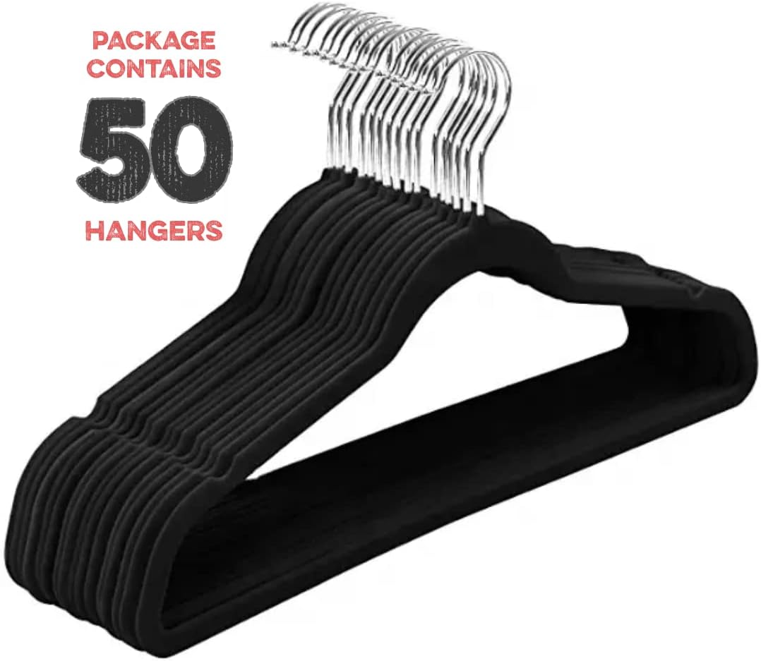 DS BS 50Pack Velvet Hangers-45cm
