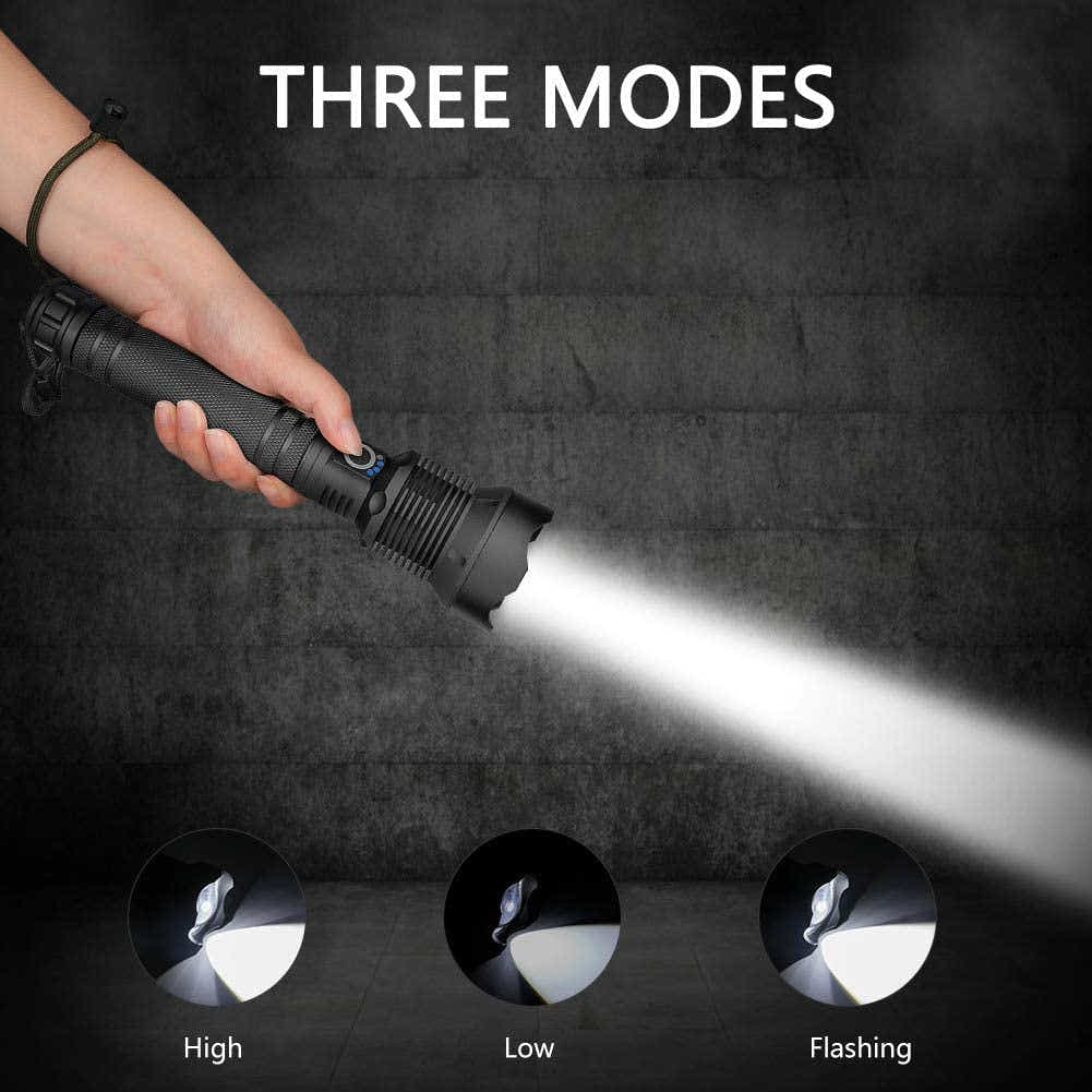 DS BS High Lumen LED Rechargeable Super Bright Torch Flashlight-27CM