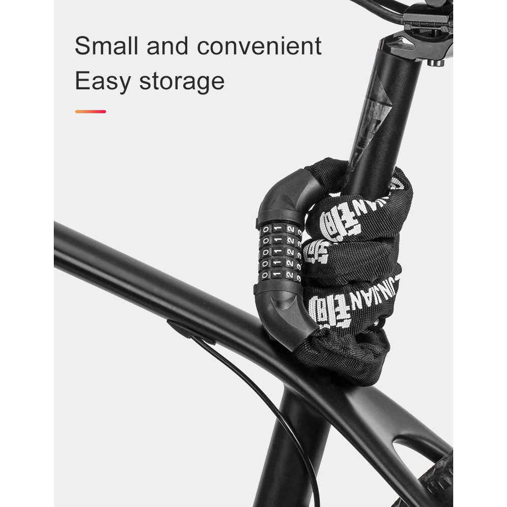 DS BS 5 Digit Combination Anti Theft Bicycle Chain Lock-Black
