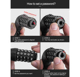 DS BS 5 Digit Combination Anti Theft Bicycle Chain Lock-Blue