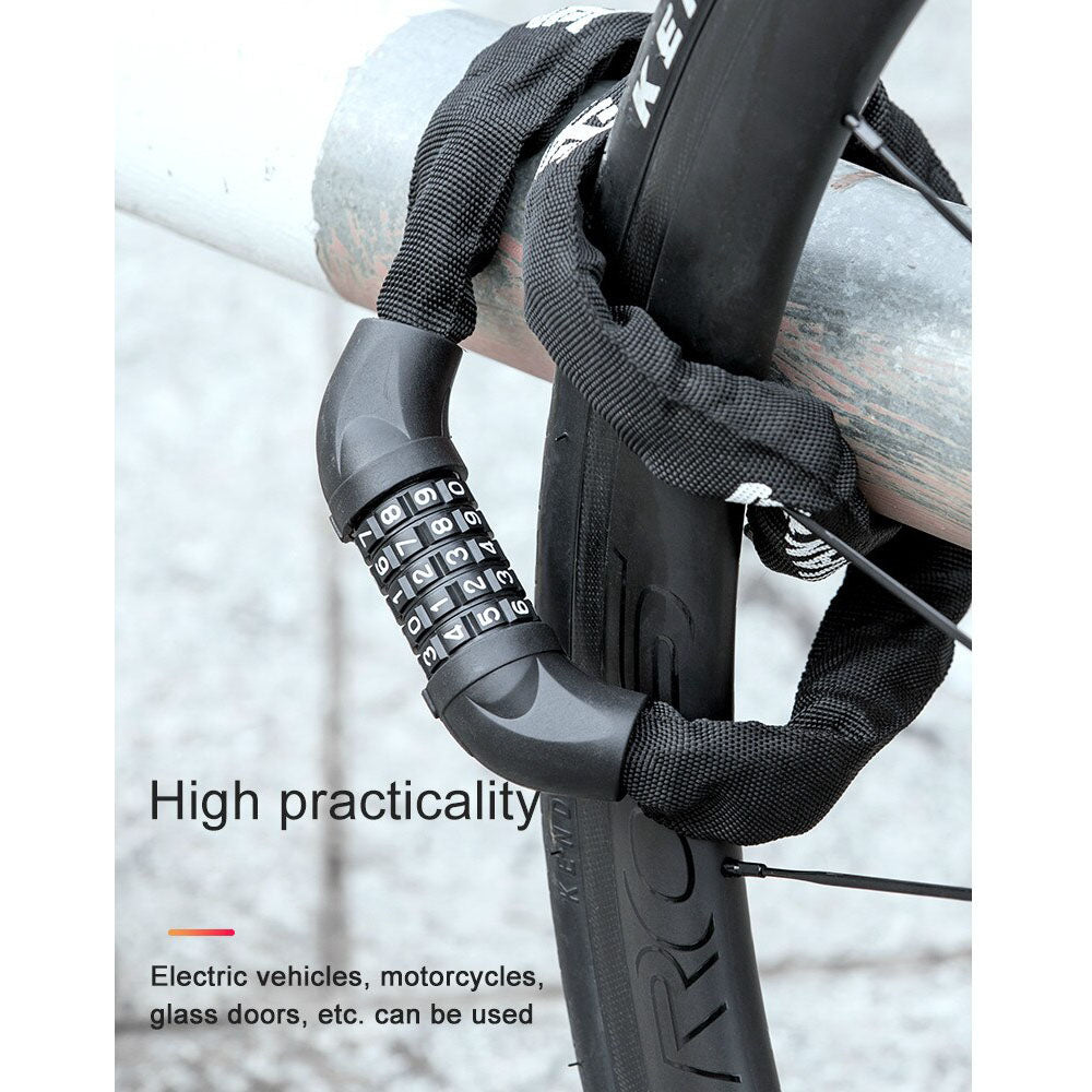 DS BS 5 Digit Combination Anti Theft Bicycle Chain Lock-Orange