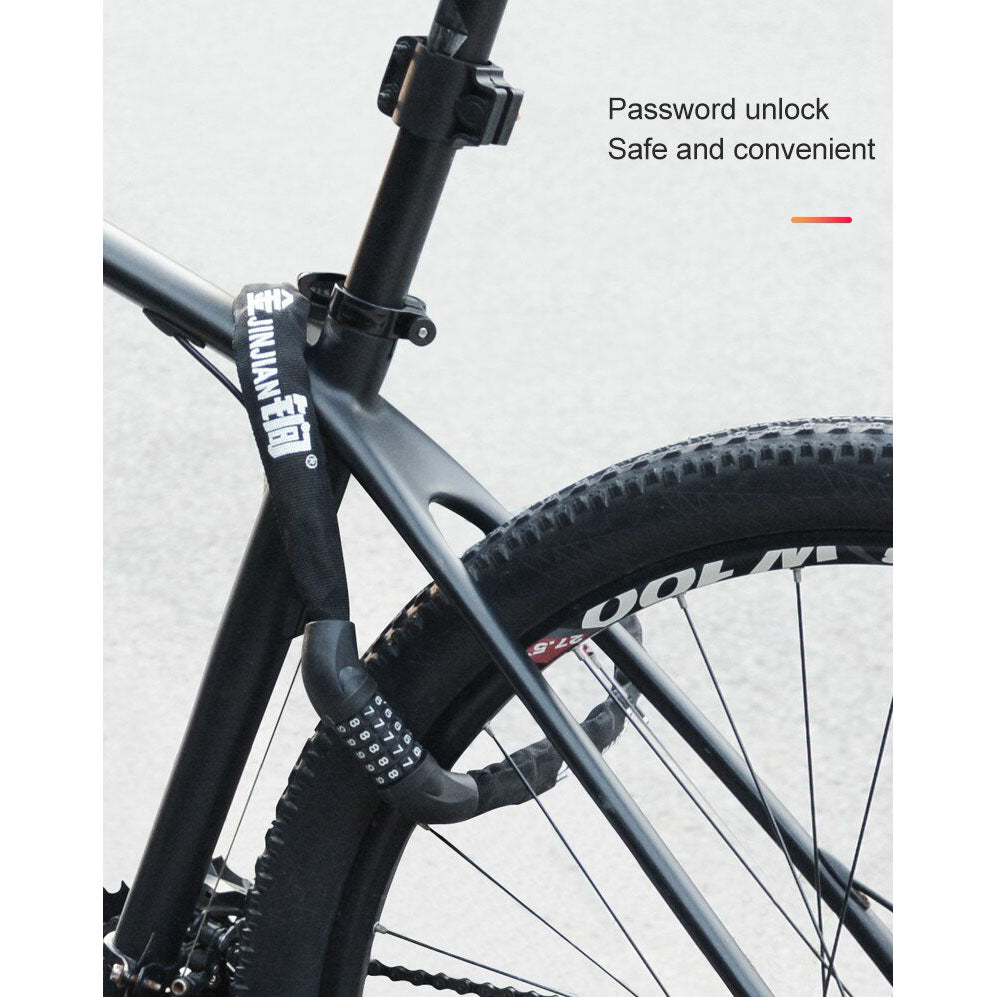DS BS 5 Digit Combination Anti Theft Bicycle Chain Lock-Orange