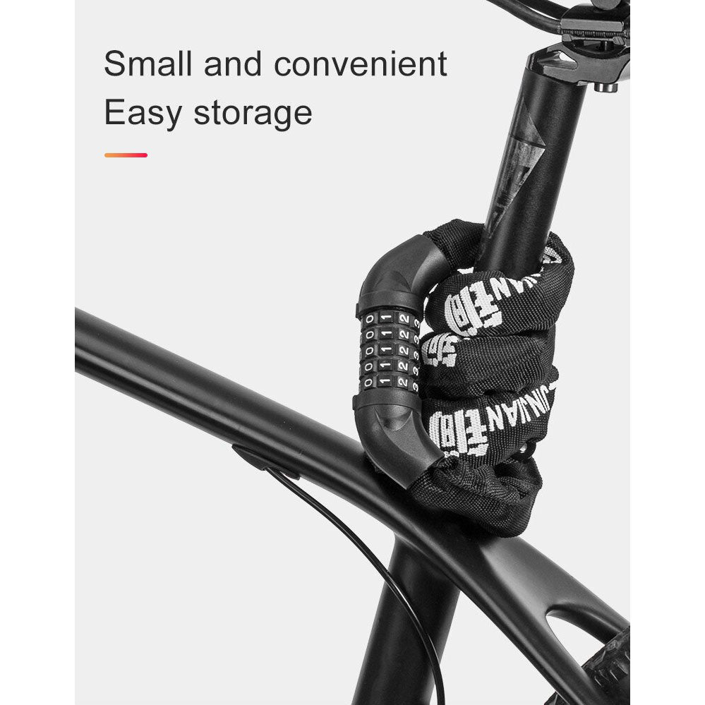 DS BS 5 Digit Combination Anti Theft Bicycle Chain Lock-Orange