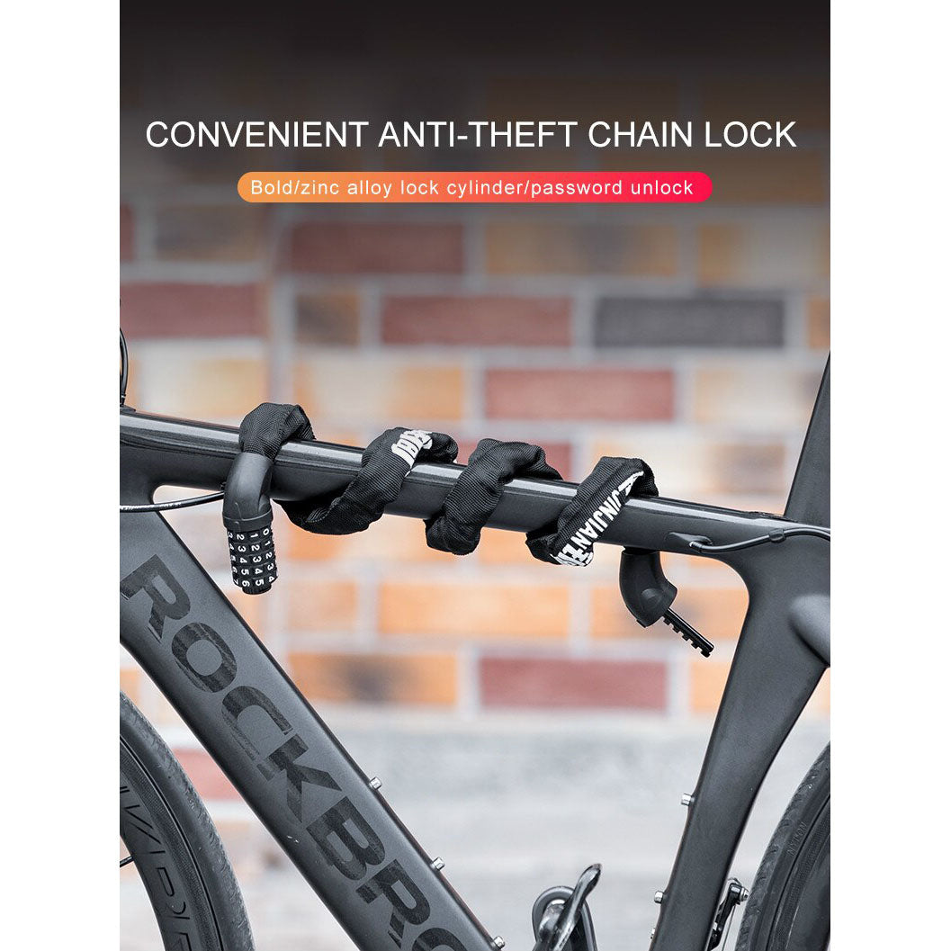 DS BS 5 Digit Combination Anti Theft Bicycle Chain Lock-Orange