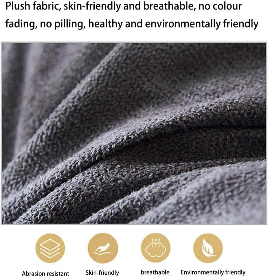 DS BS 120CM Cotton Linen Filled Triangular Wedge Bed Cushion-Black Gray