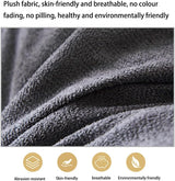 DS BS 120CM Cotton Linen Filled Triangular Wedge Bed Cushion-Black Gray