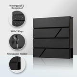 DS BS Large Capacity Locking Mailbox with Newspaper Holder