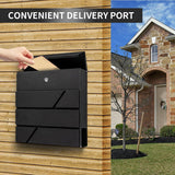 DS BS Large Capacity Locking Mailbox with Newspaper Holder