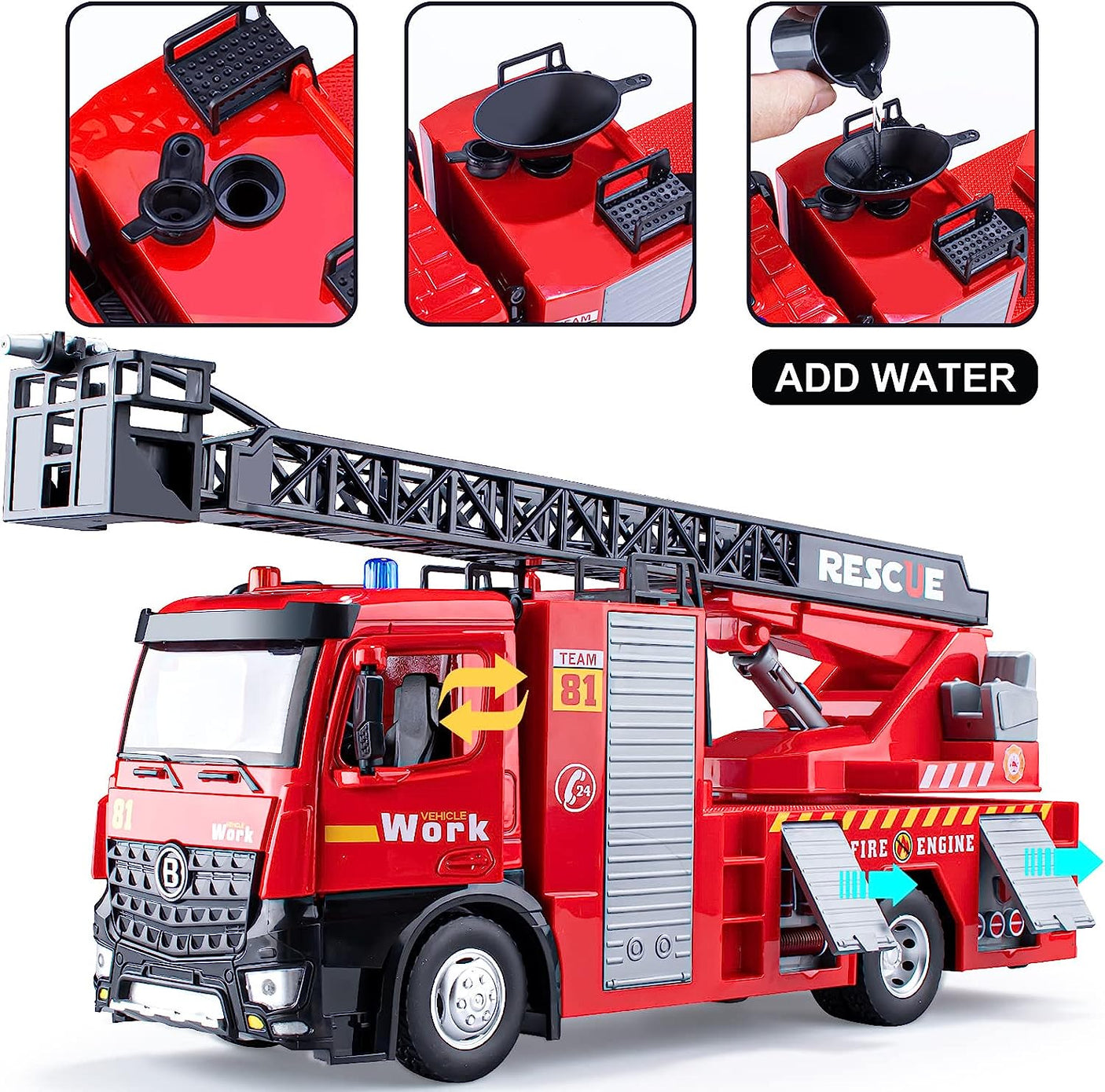 DS BS Fire Engine Truck Fire Truck Toy Metal Cab