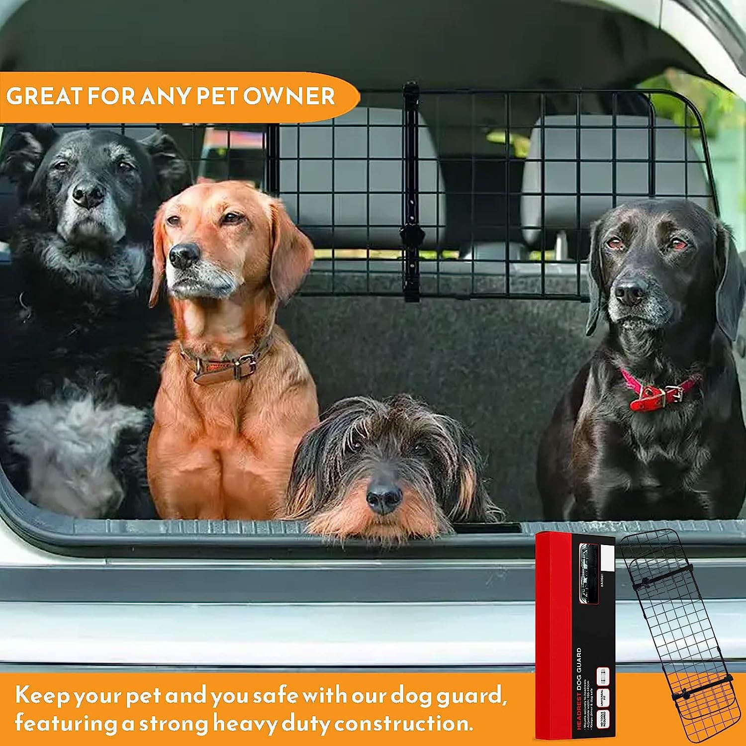 DS BS Headrest Adjustable Mesh Dog Barrier