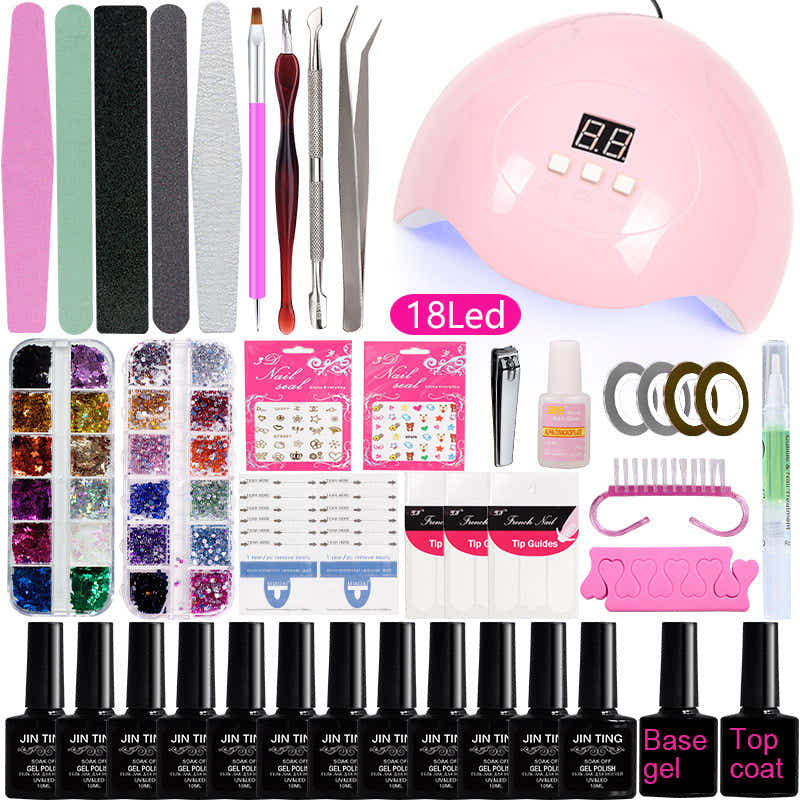 DS BS Gel Nail Polish Kit with UV Light