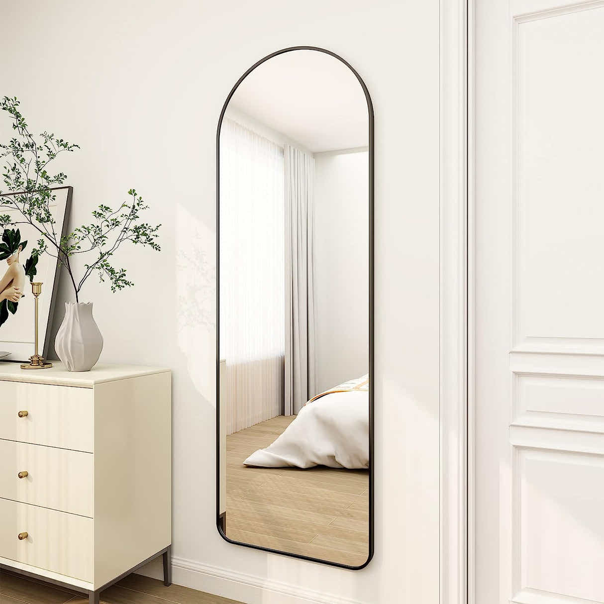 DS BS Aluminum Alloy Frame Arched Mirror 162×57cm