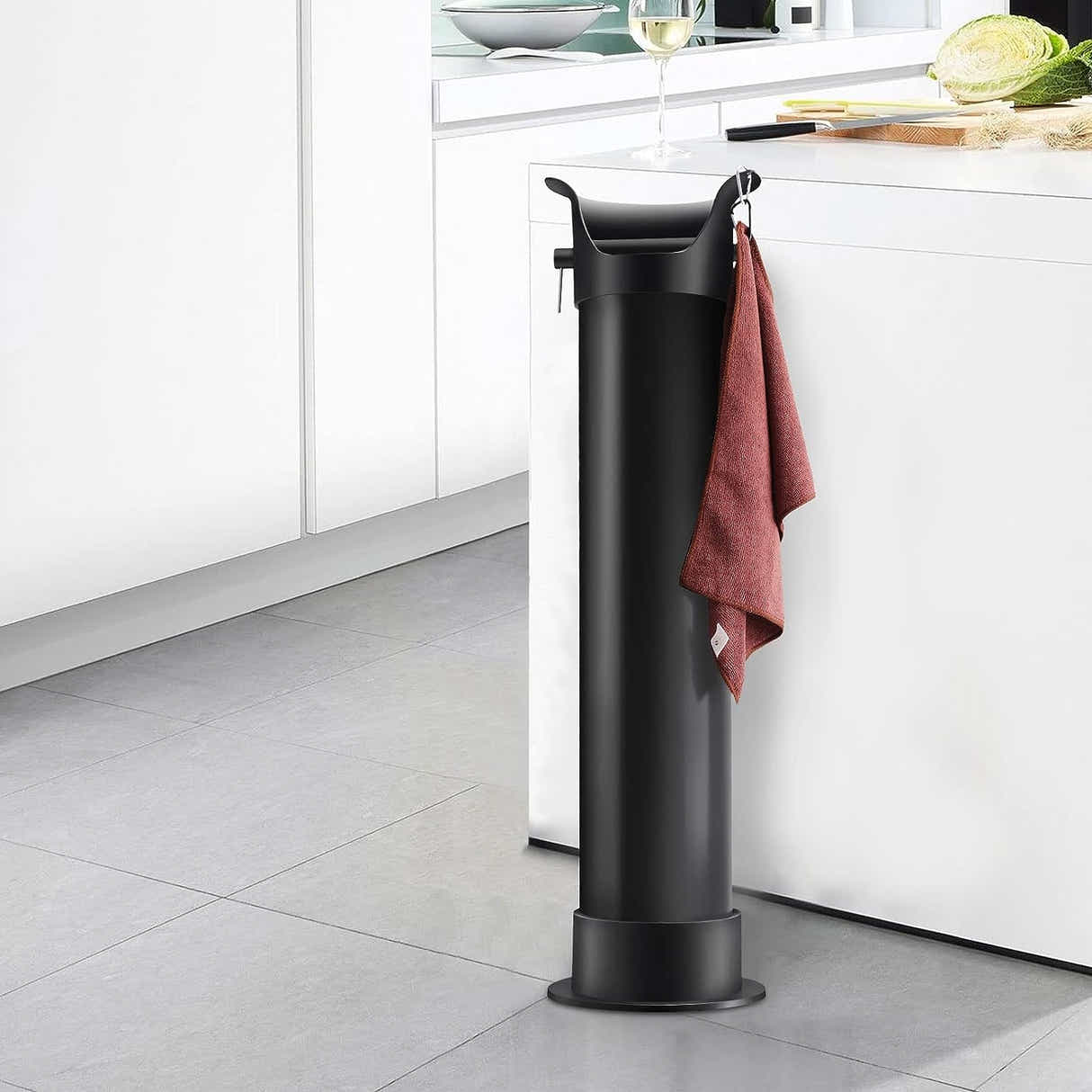 DS BS Floor Standing Knockbox Coffee Grind Collection Dump Bin