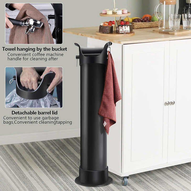 DS BS Floor Standing Knockbox Coffee Grind Collection Dump Bin