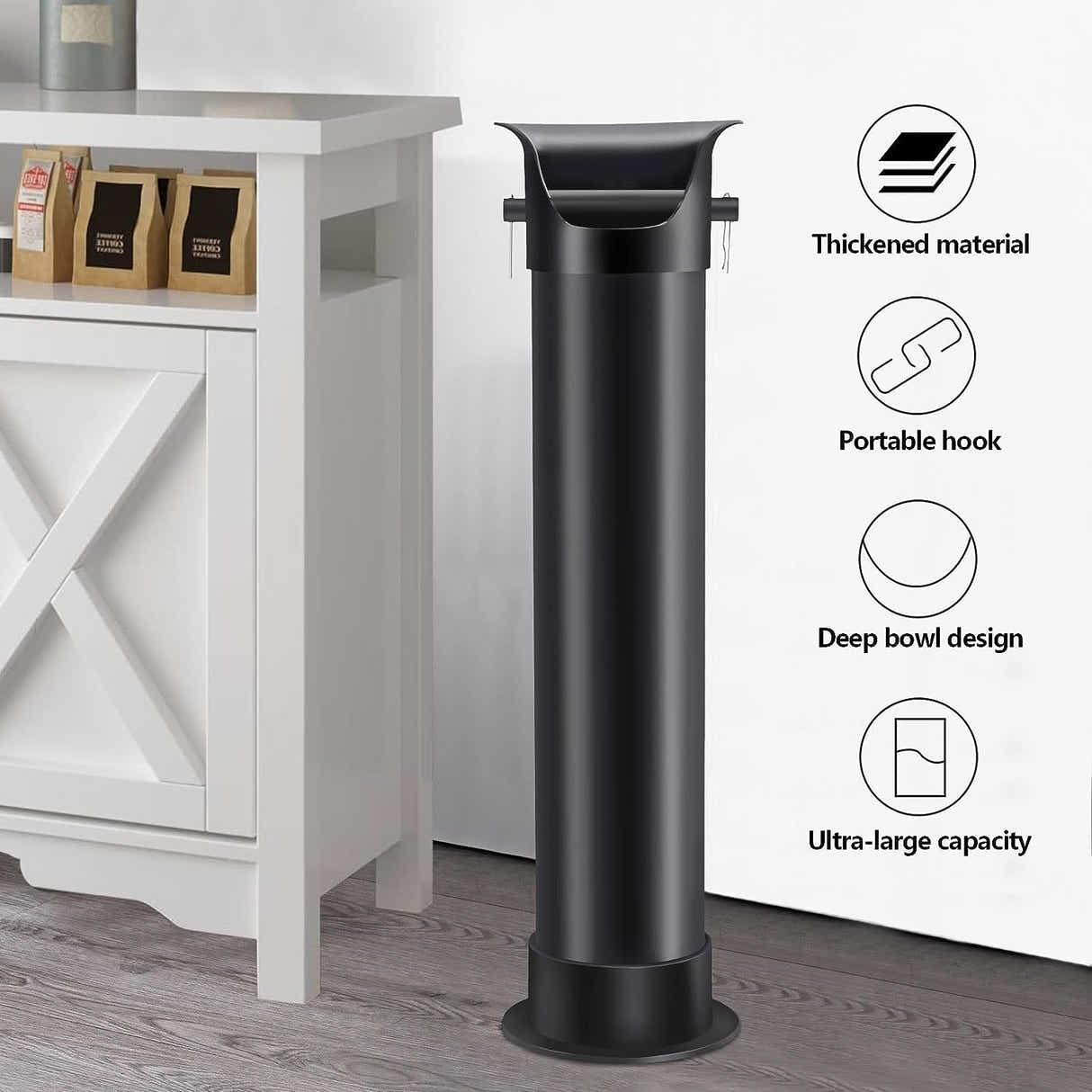 DS BS Floor Standing Knockbox Coffee Grind Collection Dump Bin