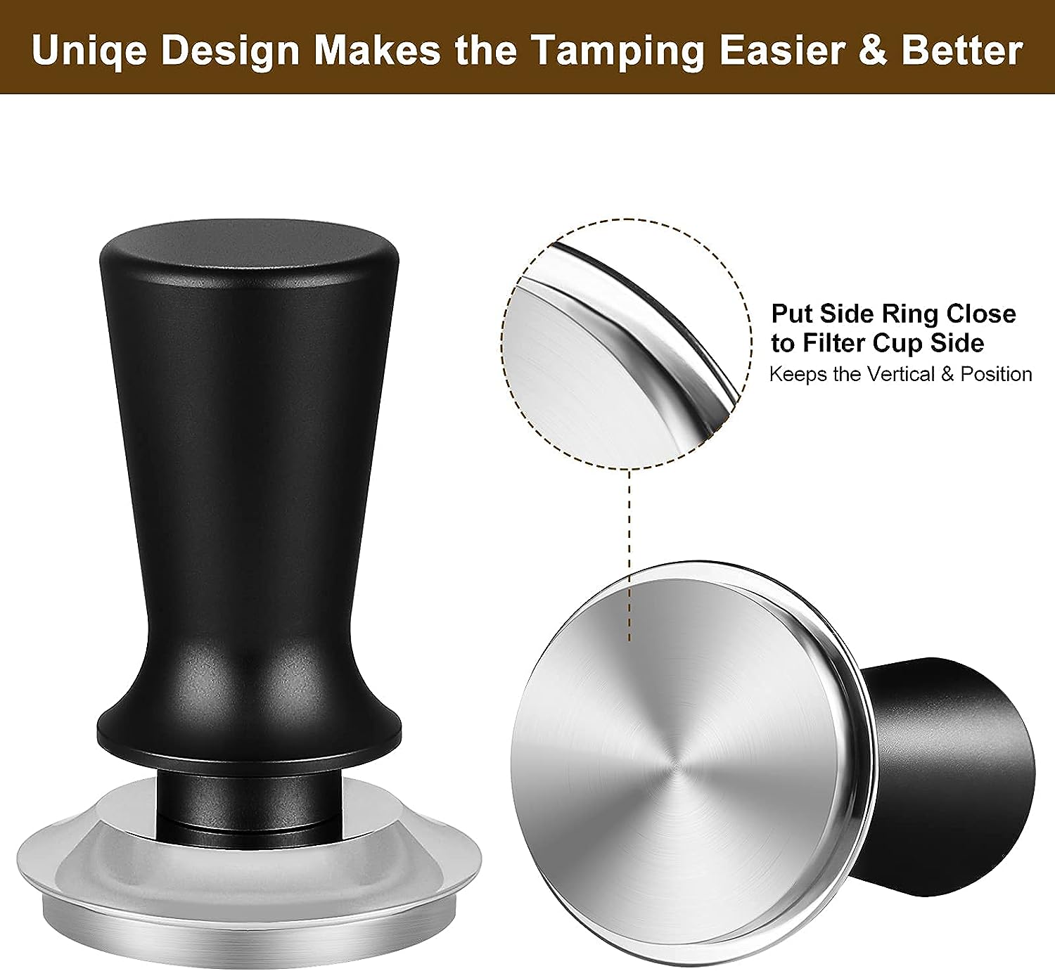 DS BS 53mm Calibrated Espresso Coffee Tamper with Spring Loaded