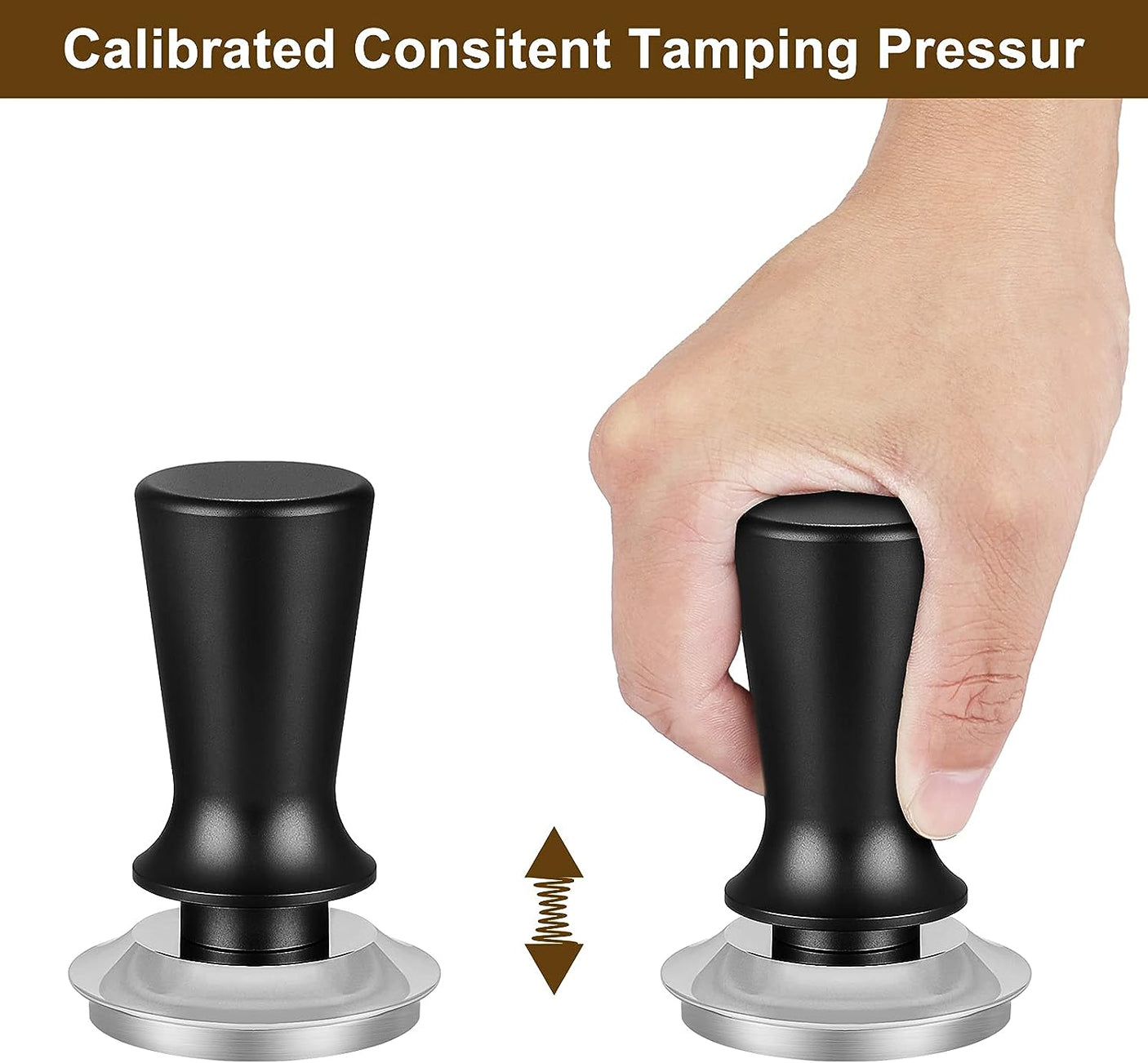 DS BS 53mm Calibrated Espresso Coffee Tamper with Spring Loaded