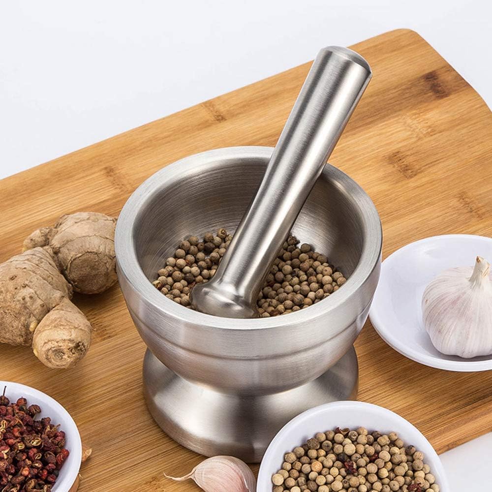 DS BS Stainless Steel Mortar and Pestle Spice Grinder