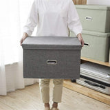 DS BS Collapsible Storage Bins with Lids and Handles-L
